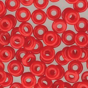 O BEADS 3.8X1MM OPAQUE RED -10 GM