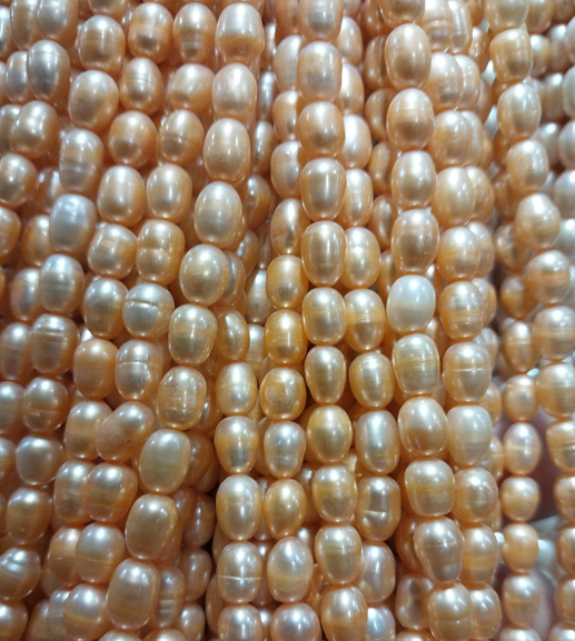 Freshwater Pearls rice beads yellow 6x5mm