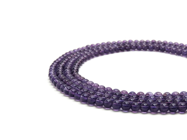Amethyst Smooth Gemstone Beads 6mm 16" strand ***