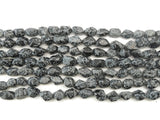 SnowFlakeObsidianSmoothNugget22x18mm