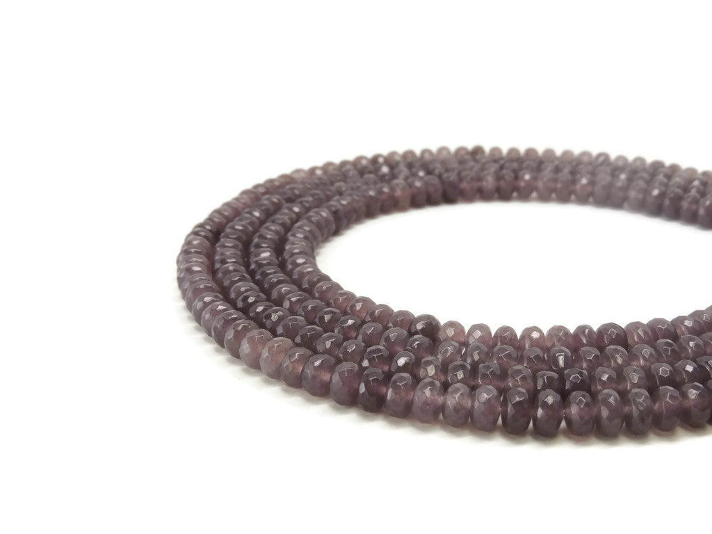 Purple Jade Faceted Rondelle Gemstone Beads 8x6mm