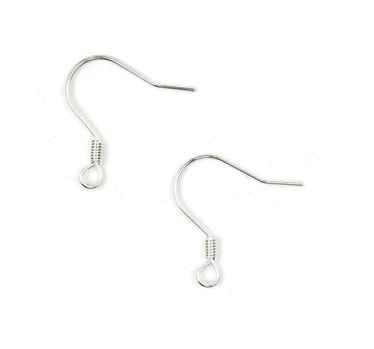 ALMA BEADS Silver Plated Ear Wires Spiral Ends 18 mm 10 pcs
