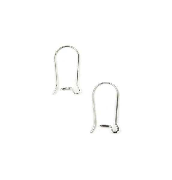 ALMA BEADS Silver Plated Open Kidney Ear Wire 24 mm 40 pcs