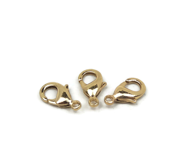 ALMA BEADS Gold Plated Lobster Clasp 15 mm 10 pcs