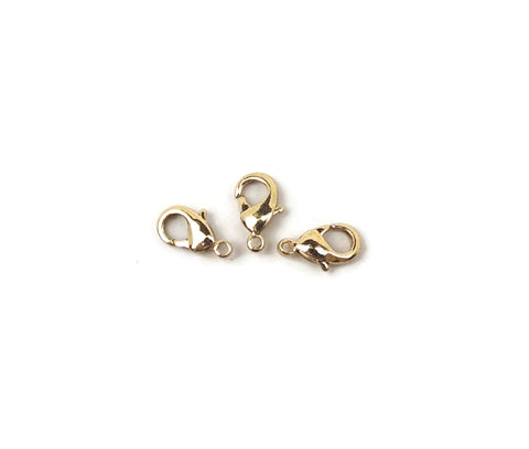 ALMA BEADS Gold Plated Lobster Clasps 10 mm 20 pcs