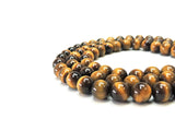 Tigers Eye Smooth Gemstone Beads 16mm 16" strand AA Grade
