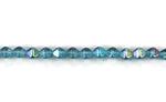 Translucent Light Blue Fire Polished Czech Glass Faceted Diamond Beads 5 mm