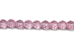 Pink Fire Polished Czech Glass Faceted Circle Beads 8 mm