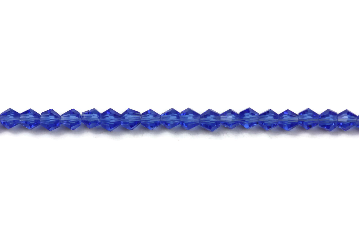 Blue Fire Polished Czech Glass Faceted Bicone Beads 3 mm