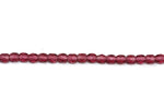 Wine Pink Fire Polished Czech Glass Faceted Oval Beads 3 mm