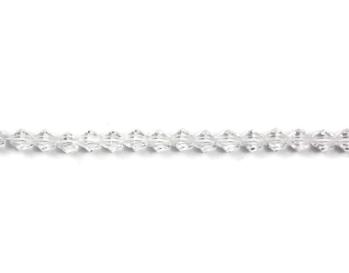 Clear Fire Polished Czech Glass Faceted Bicone Beads 10 mm