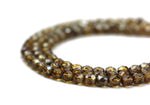 Brown Fire Polished Czech Glass Faceted Rondelle Beads 6 mm