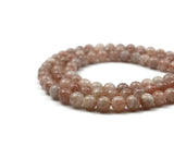 Sunstone Smooth Round Gemstone Bead 9 mm 15.5" strand