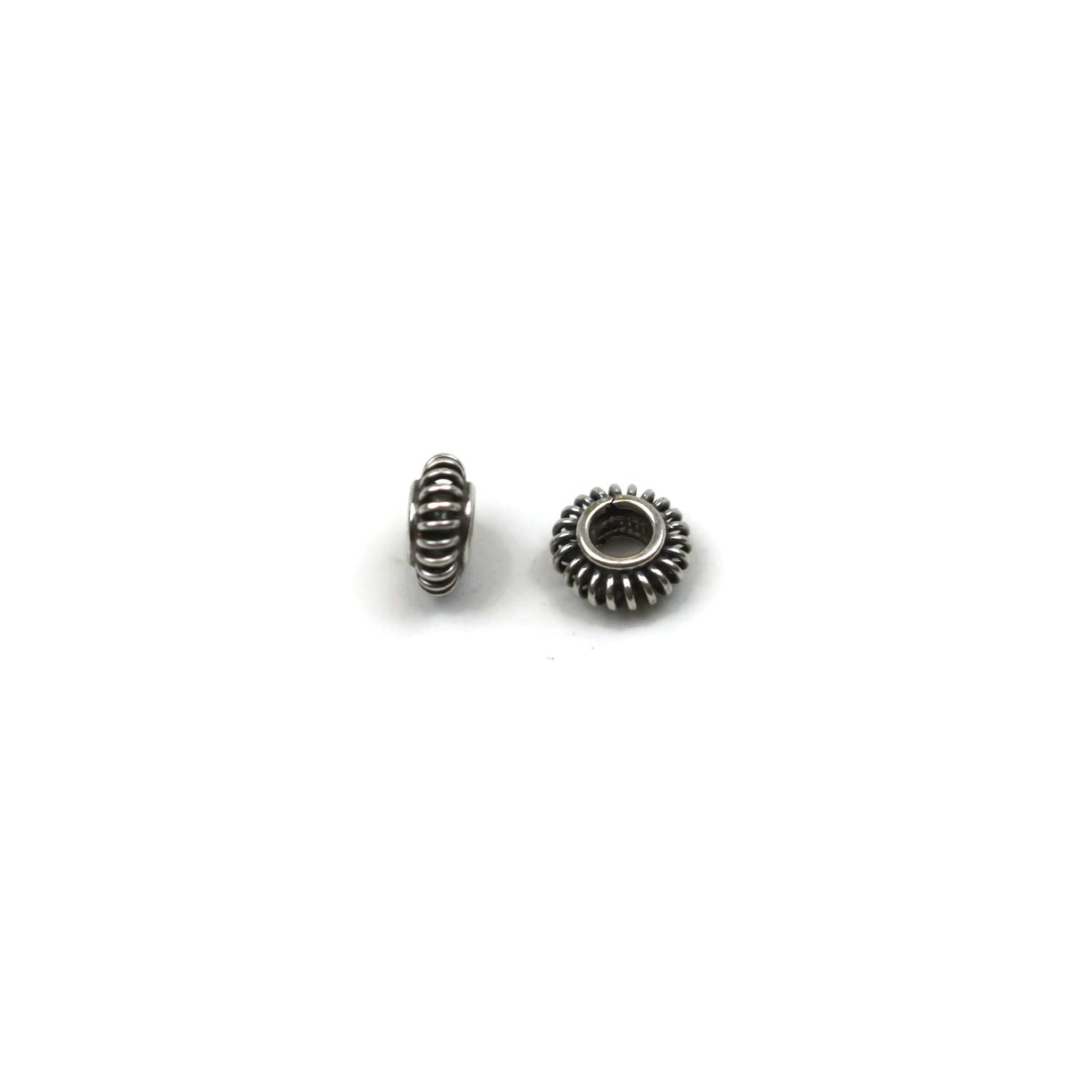 Bali Bead Sterling Silver Coil Daisy Spacer Bead 3.5 x 7.5mm