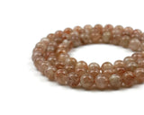 Sunstone Smooth Round Gemstone Bead 11 mm 15" strand