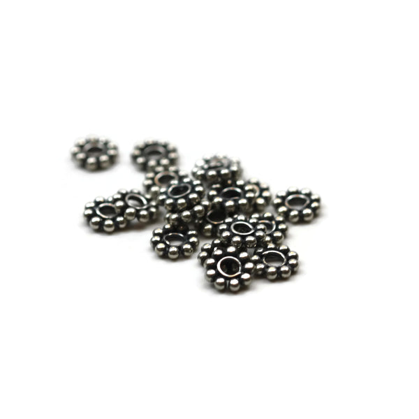 Bali Bead Sterling Silver Sun Daisy Spacer Bead 2 x 8 mm