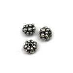 Bali Bead Handmade Sterling Silver Round Bead 6.5 x 7.5mm