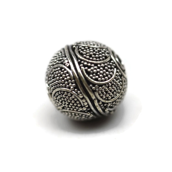 Bali Bead Sterling Silver Round Bead 11 x 12 mm