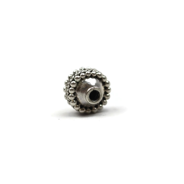 Bali Bead Sterling Silver Saucer Bead 7.5 x 8.5 mm