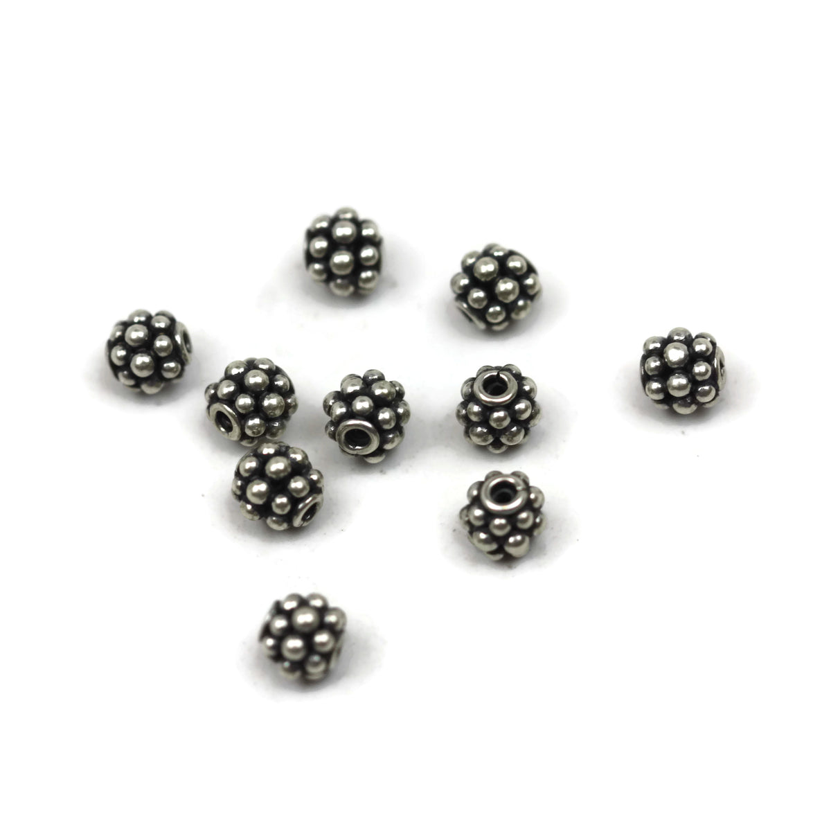 Bali Bead Sterling Silver Round Spacer Bead 5.5 x 6.5mm