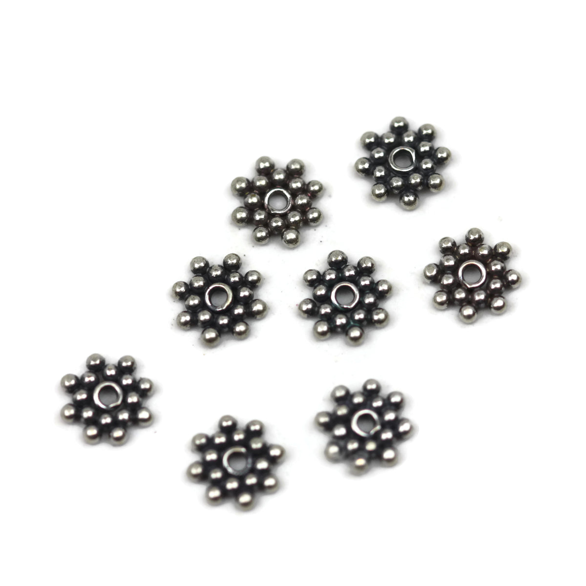 Bali Bead Sterling Silver Flower Daisy Spacer Bead 1.5 x 7mm