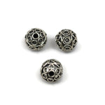 Bali Bead Handmade Sterling Silver Round Bead 9.5 x 10mm