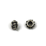 Bali Bead Handmade Sterling Silver Round Coil Bead 3 x 5mm