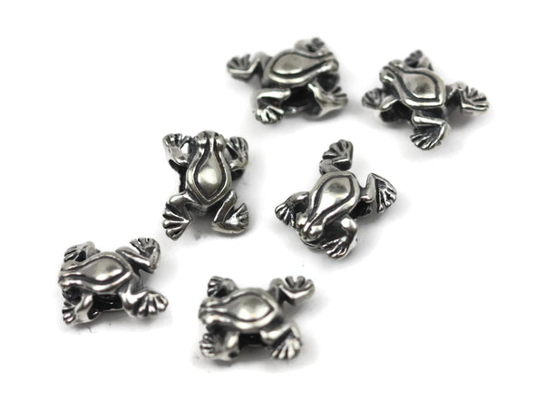 Bali Bead Handmade Sterling Silver Frog Bead 10 x 12.5 x 6.5mm