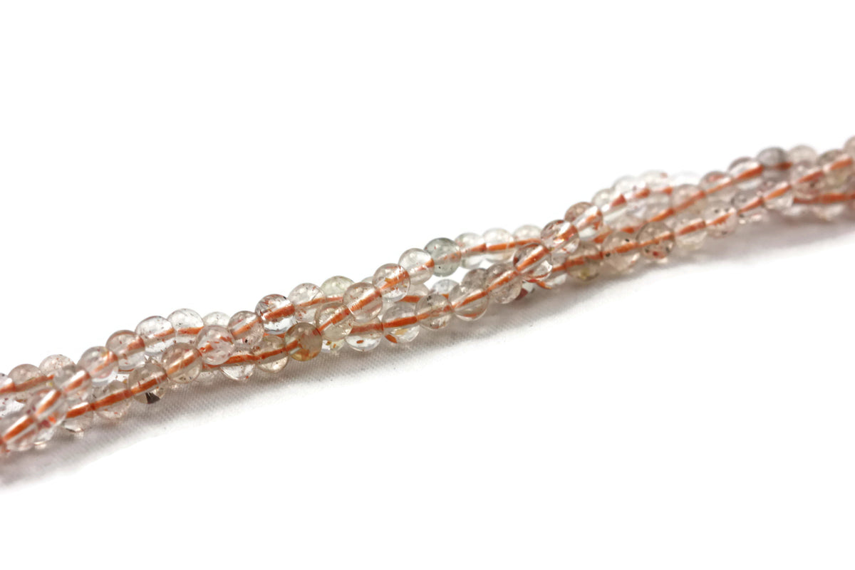 Sunstone Smooth Round Gemstone Beads 4mm 16" strand