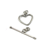 Bali Antique Sterling Silver Heart Toggle Clasp