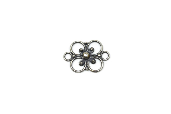 Bali Antique Sterling Silver Floral Connector 17.5 x 12mm
