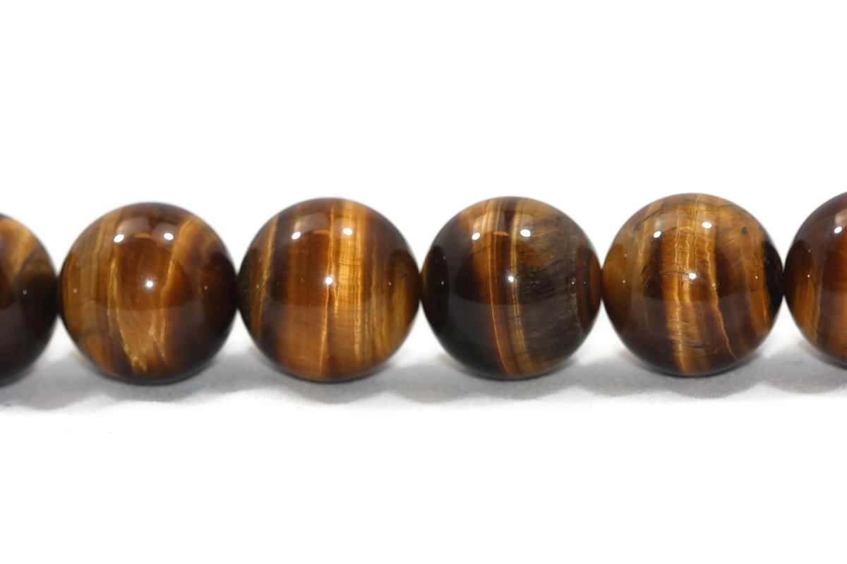 Tigers Eye Smooth Round Gemstone Beads 15 mm 16" strand AA Grade