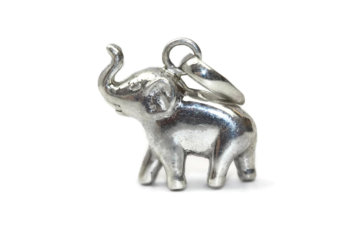 Sterling Silver Elephant Pendant/Charm 15 x 16mm