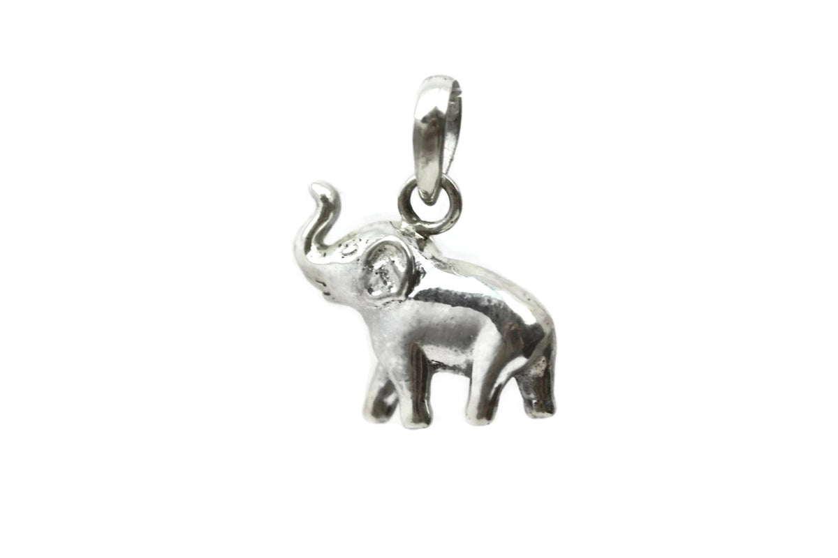 Sterling Silver Elephant Pendant/Charm 15 x 16mm