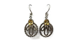 Handmade 925 Sterling Silver Lemon Stone Gemstone Decorative Oval Earrings.