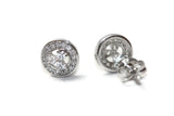Rhodium Plated Cubic Zirconia Stud Earrings