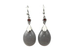 Handmade 925 Sterling Silver Moonstone and Garnet gemstones Earrings