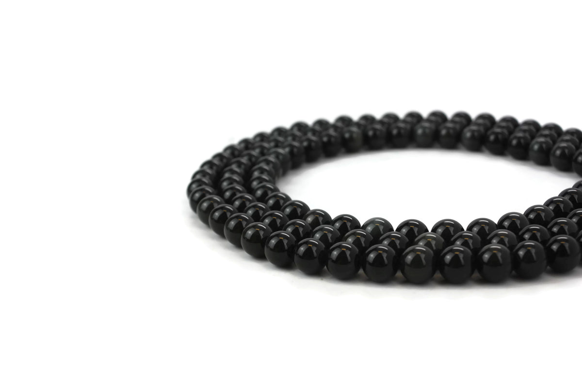 Natural Black Obsidian Gemstone Beads 10mm 16" strand A Grade ***