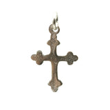 Rhodium Plated Sterling Silver Cross Pendant 18 mm