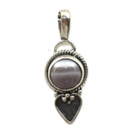 Handmade 925 Sterling Silver Striped Agate Gemstone with Antique Spade Pendant.
