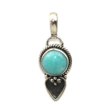 Handmade 925 Sterling Silver Amazonite Gemstone with Antique Spade Pendant
