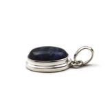 Handmade 925 Sterling Silver Oval Sodalite Gemstone Pendant 18 mm