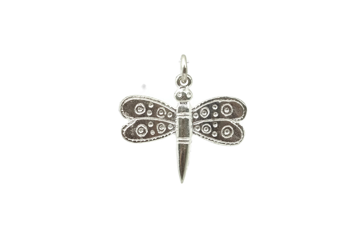 Handmade Sterling Silver Dragonfly Pendant 17.5 mm