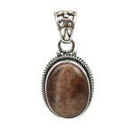 Handmade Sterling Silver Striped Agate Teardrop Pendant 26 mm.