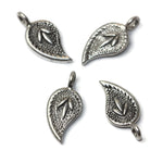 Handmade Sterling Silver Leaf Charm 18 mm