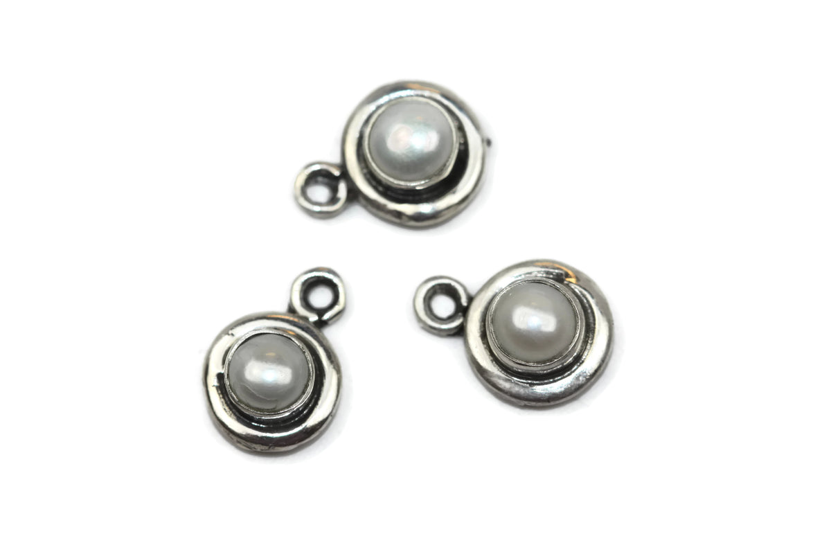 Handmade 925 Sterling Silver Tiny Pearl Charm