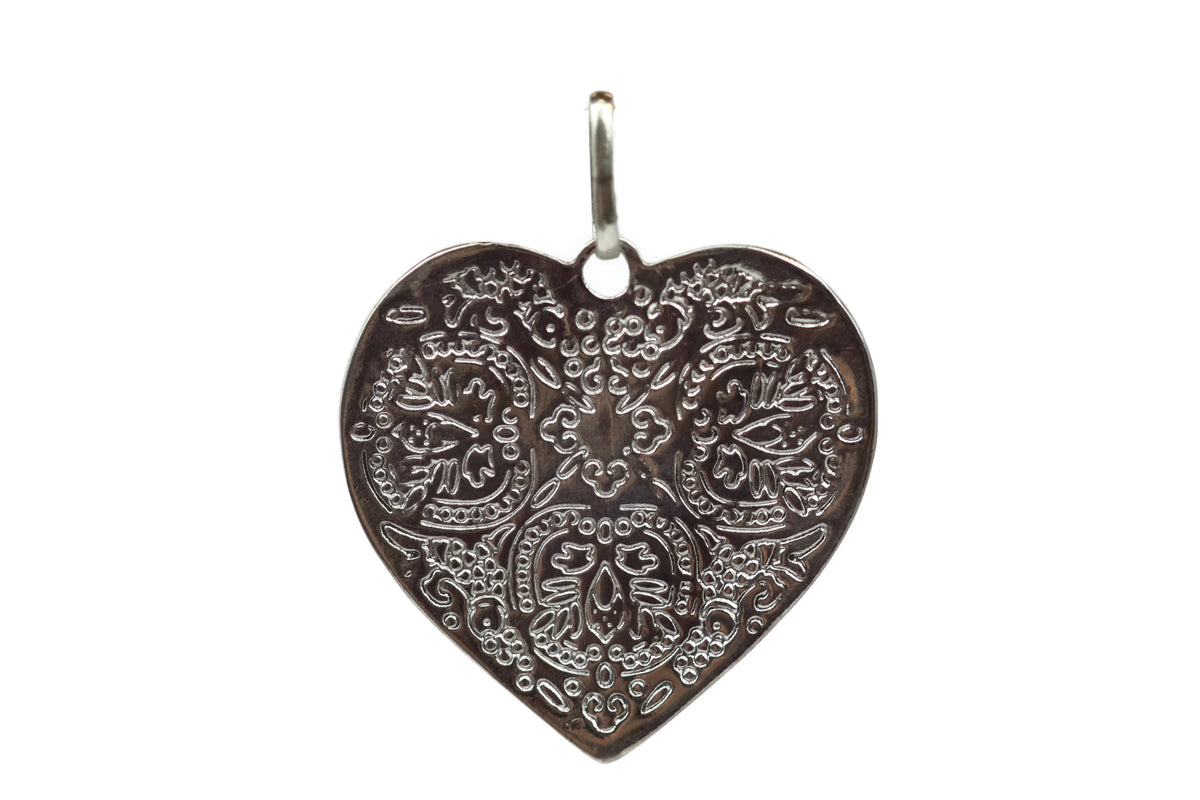 Handmade Sterling Silver Heart Pendant with engraving