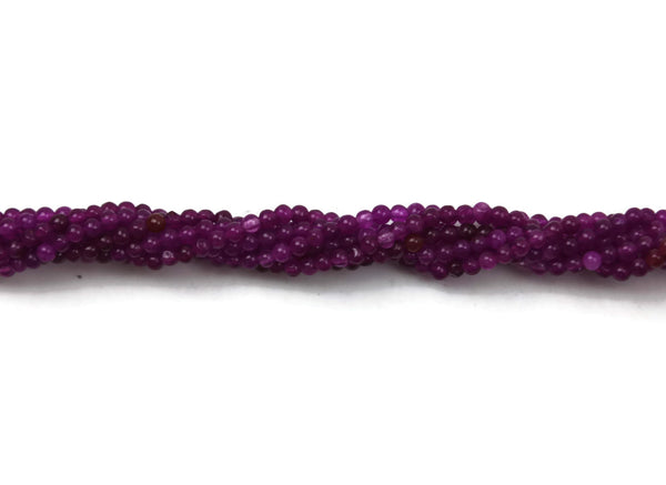 Purple Jade Smooth Round Gemstone Beads 3mm 16" Strand