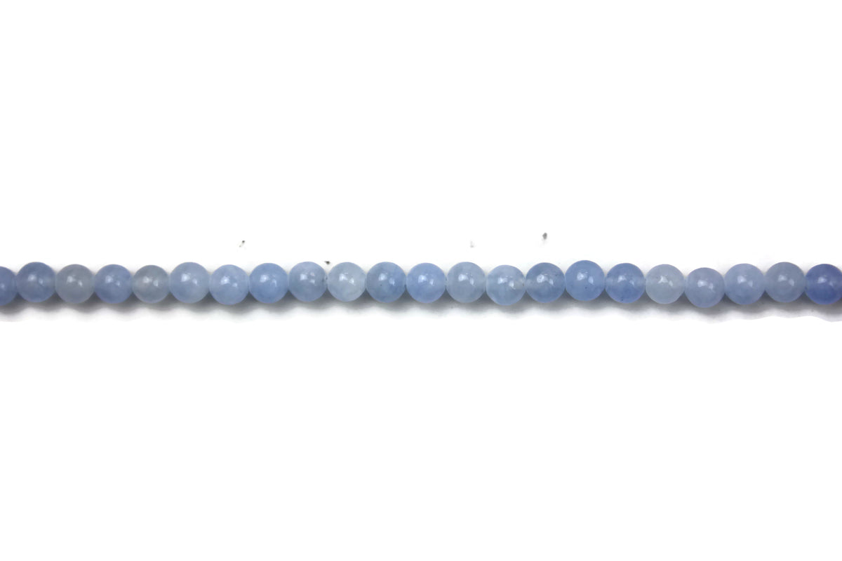 Pigeon Blue Jade Smooth Round Gemstone Beads 6mm (61Beads)
