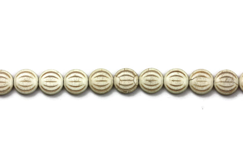 White Howlite Coin Gemstone Beads 16mm 15" Strand (26 Beads)